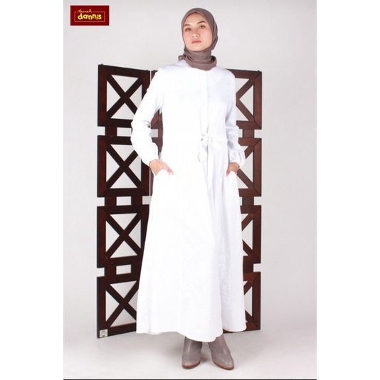 abaya dannis putih keren terbaru