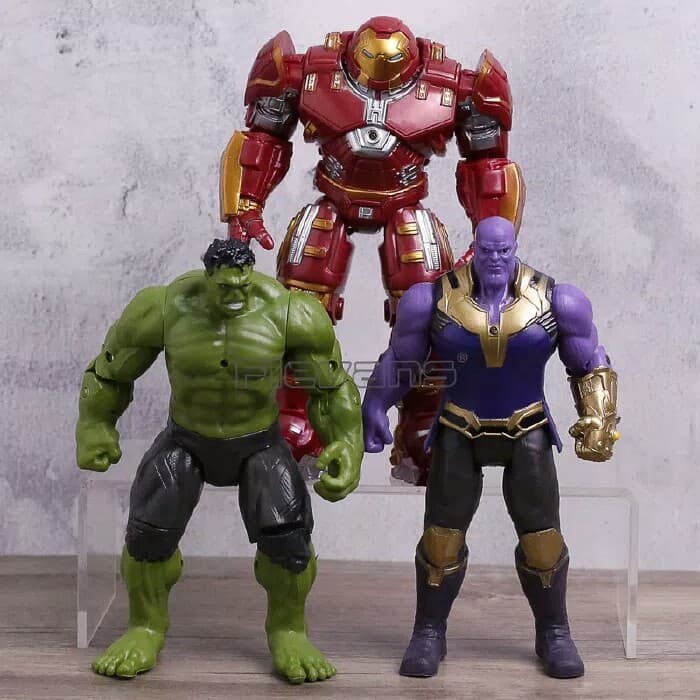 MOMBABY1 Figure Avengers Infinity Wars 1 set isi 3 Pcs Hulk Thanos dan Hulkbuster atau Topper Kue Avengers