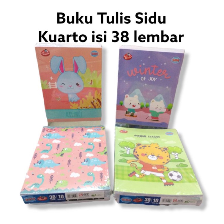 

Buku Tulis SIDU Kuarto isi 38 lembar (per pack) Tema & motif acak/random