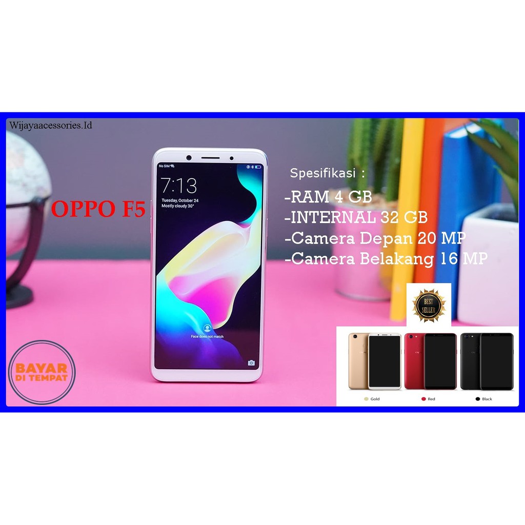 PROMO OPPO F5 RAM 4/32 GB GARANSI RESMI HP ANDROID MURAH