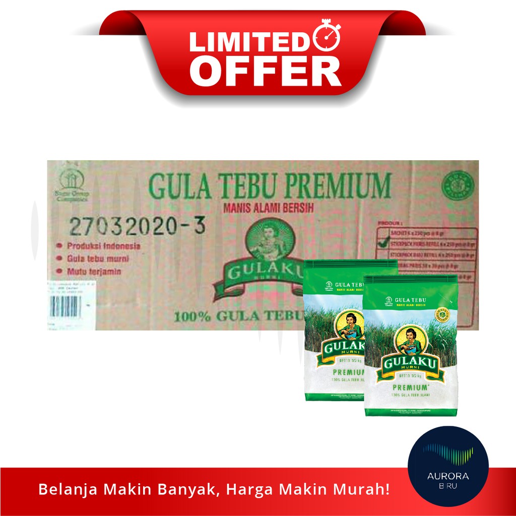 

[LIMITED OFFER] GULAKU Premium/Gula Tebu 1 Karton