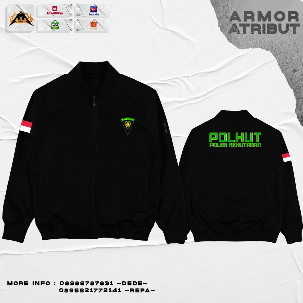 jaket bomber polhut polisi kehutanan armor atribut