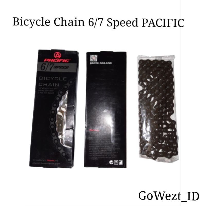 Rantai Sepeda MTB Fixie Lipat 1/2&quot; x 3/32&quot; x 116 L 6/7 Speed PACIFIC | High Quality