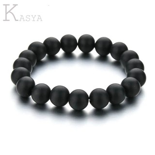  Gelang  Batu  Natural Black Onyx Black jade Giok Hitam 