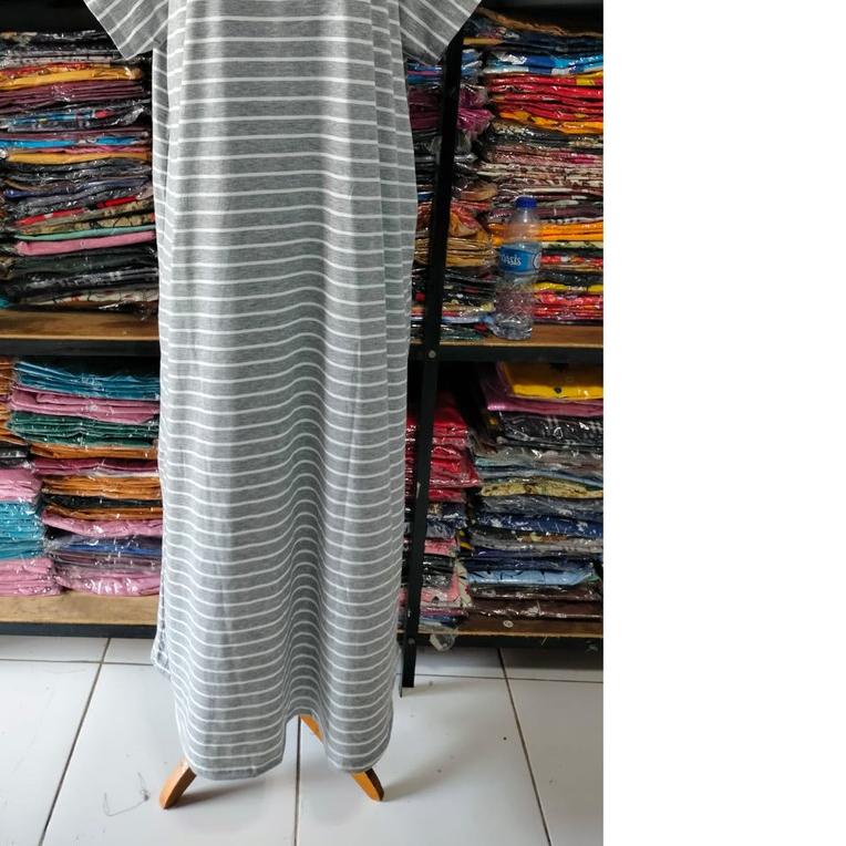 ♦ 8_Shopp Daster Panjang Jumbo Ld 120Cm Salur Kecil ( Realpick ) Daster Gamis Salur Kecil Jumbo Casu