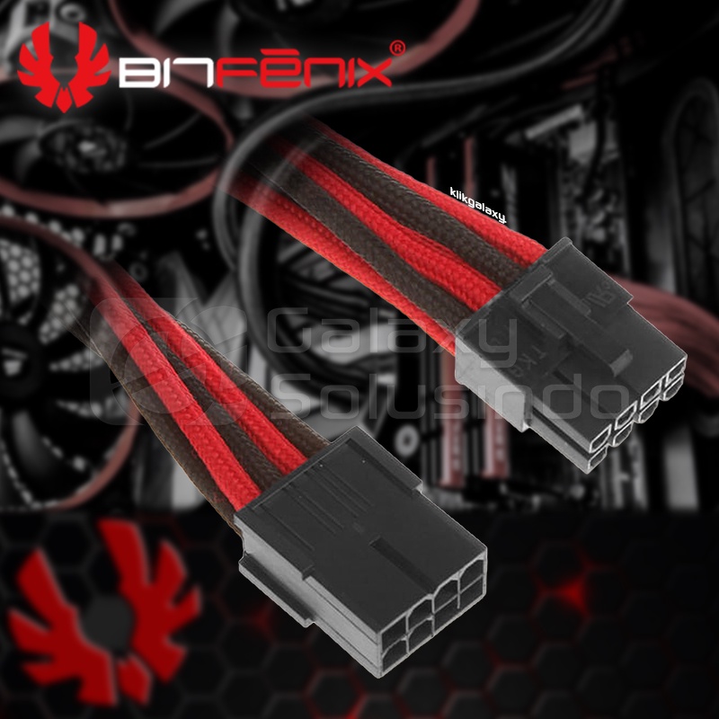 Bitfenix Alchemy ATX 8 pin Red Black - sleeved cable