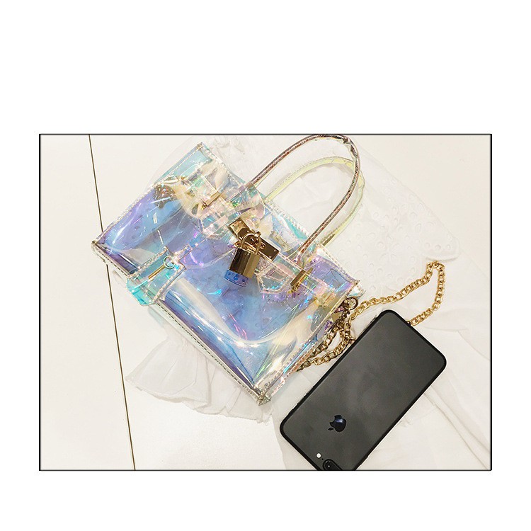 Tas Selempang wanita Transparan Metalic Hologram TM001 hand bag high quality handbag