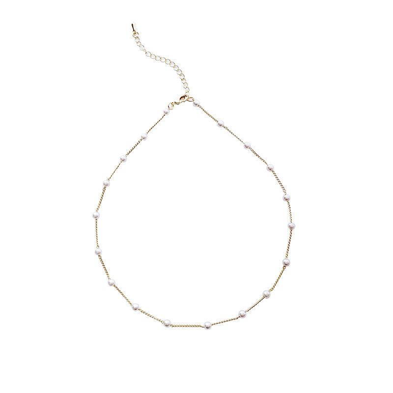 COD Kalung wanita model korea rantai mutiara import simple / kalung choker / korean necklace