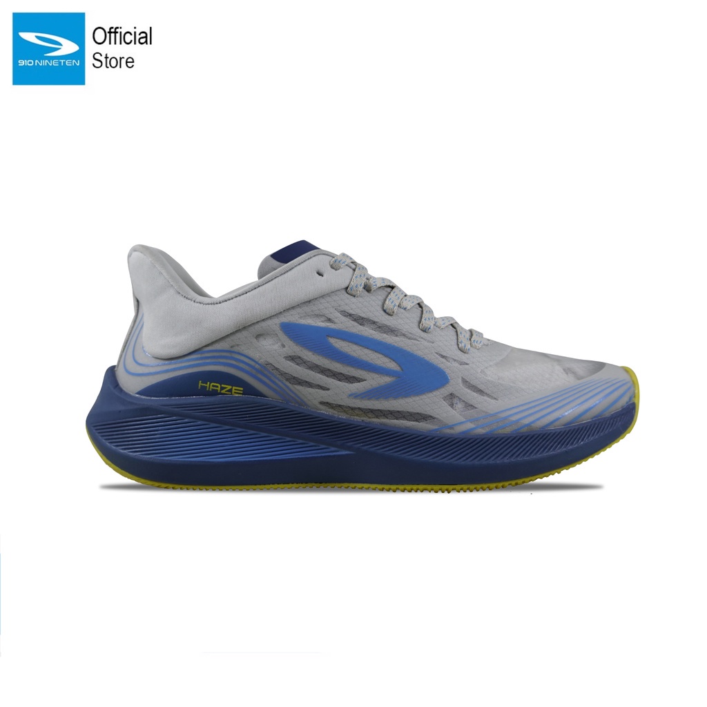910 Nineten Haze Vision Sepatu Lari - Abu-Muda/Biru/Kuning