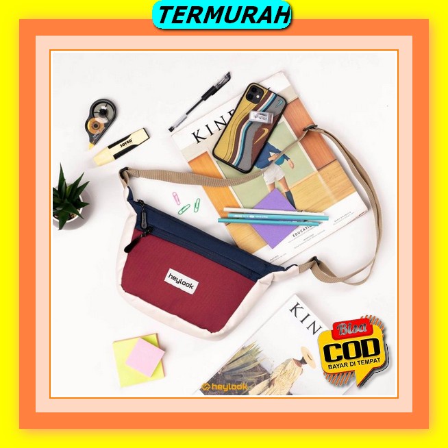 Waistbag Kualitas Impor Merk Polo Amstar Bahan Poliester Tebal 3Second Three Second Tas Selempang Ta