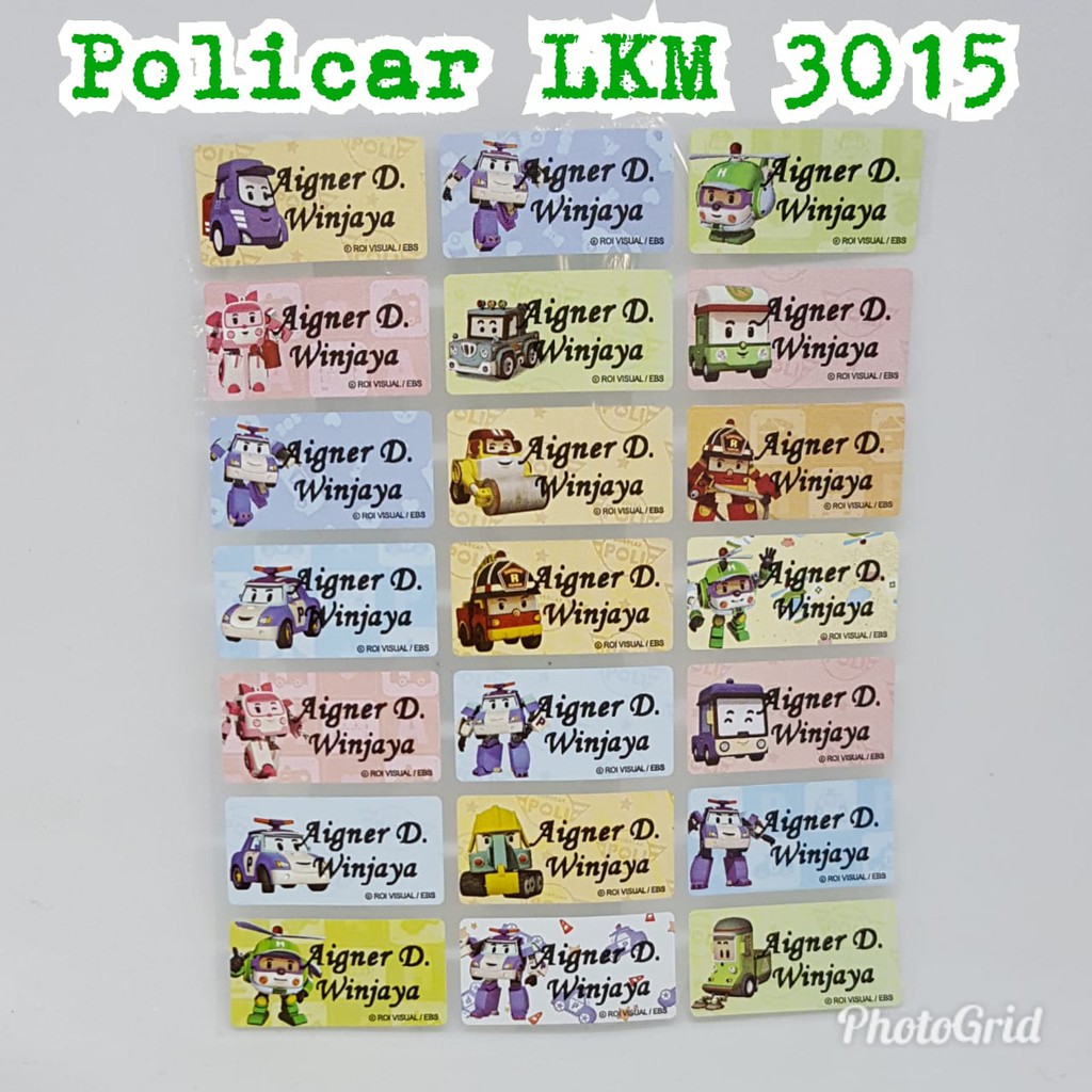 label kain POLICAR untuk ditempel di baju bahan lentur awet tidak mudah lepas LABEL BAJU SIZE M