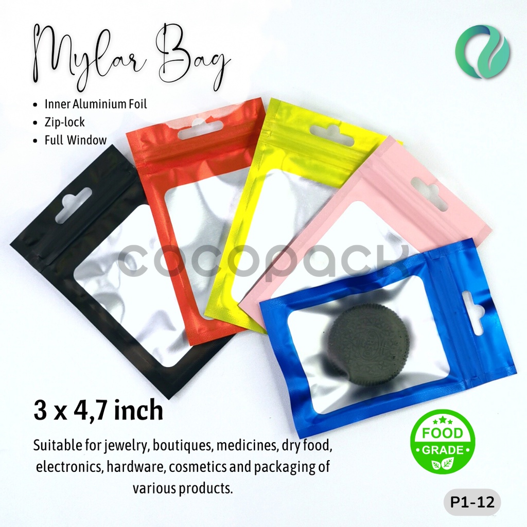 

Aluminium Foil Mylar Zip Lock Bag Full Window 7,5x12cm 10PCS