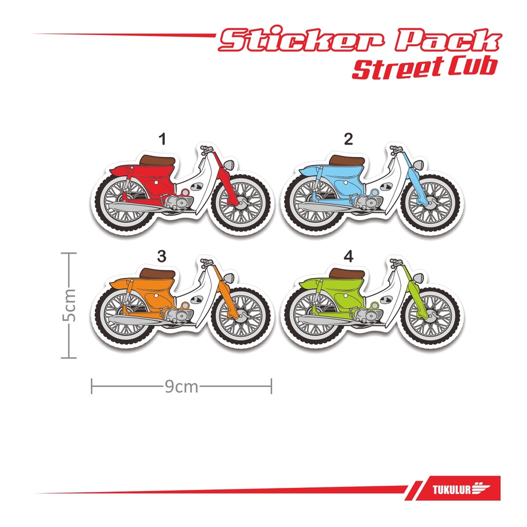 4 PCS | STICKER PACK MOTOR JADUL HONDA STREETCUB CLASSIC | 005