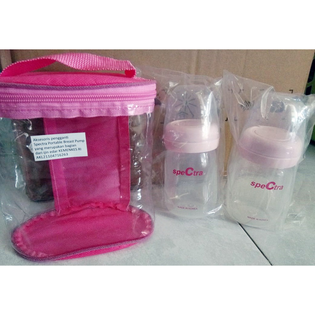 Botol Penyimpanan Storage Asi Spectra 160ml (Tanpa Dot) Isi 2 pcs Bonus Pouch