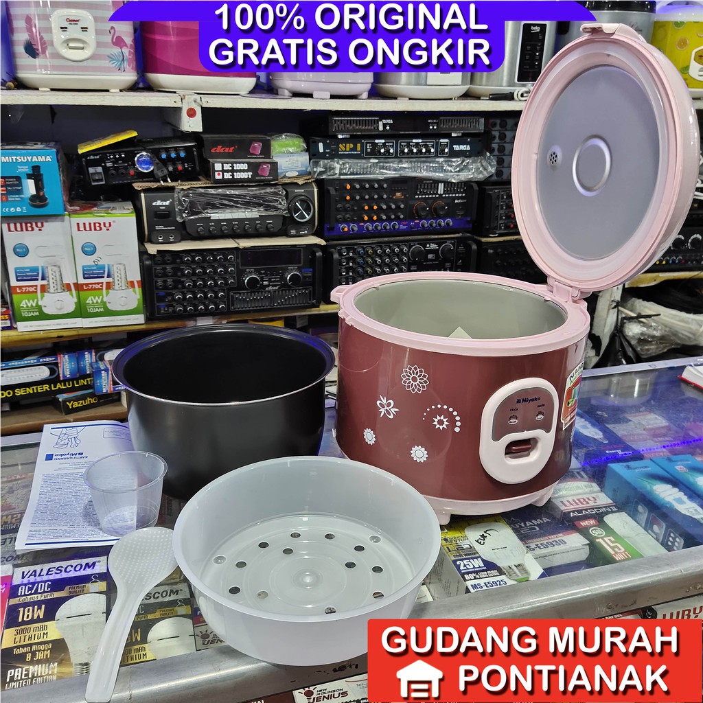 Ricecooker Miyako MCM 18 BH 18bh magicom mejikom anti lengket panci tahan / anti gores berlian hitam