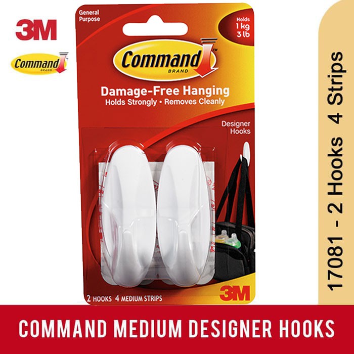 Gantungan Serba Guna 3M Medium Sedang Designer Hook 17081 Command