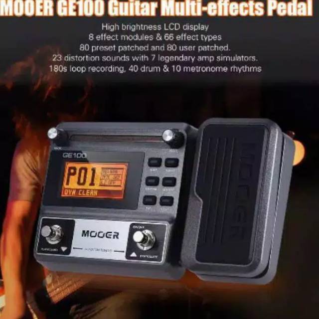Multi efek  gitar listrik elektrik zoom digital pedal mooer ge100  murah dilengkapi looper
