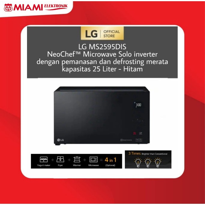 LG MS2595DIS NeoChef™ Microwave Solo inverter dengan Pemanasan