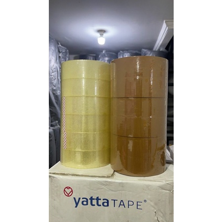 

LAKBAN BESAR 500 yard 1 dus isi 30 PSC coklat dan bening