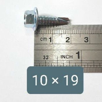 Baut skrup baja ringan 10 × 19 isi 100pcs atau Baut roofing