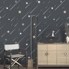 Wallpaper Sticker Dinding Motif Bintang Jatuh Navy Panjang 10Meter x Lebar 45CM