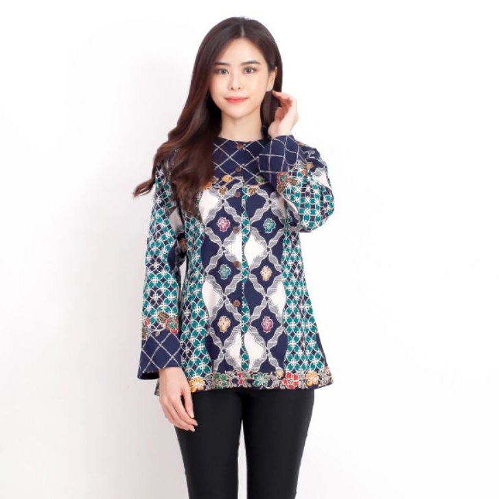 Atasan Batik Kemeja Fashion Wanita Stretch 993