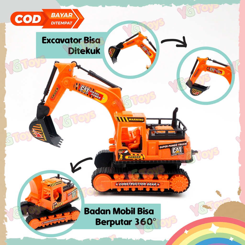 YGtoys Mainan Mobil Mobilan Anak Laki Laki Truk Excavator Keruk Truck Konstruksi Mobil Beko