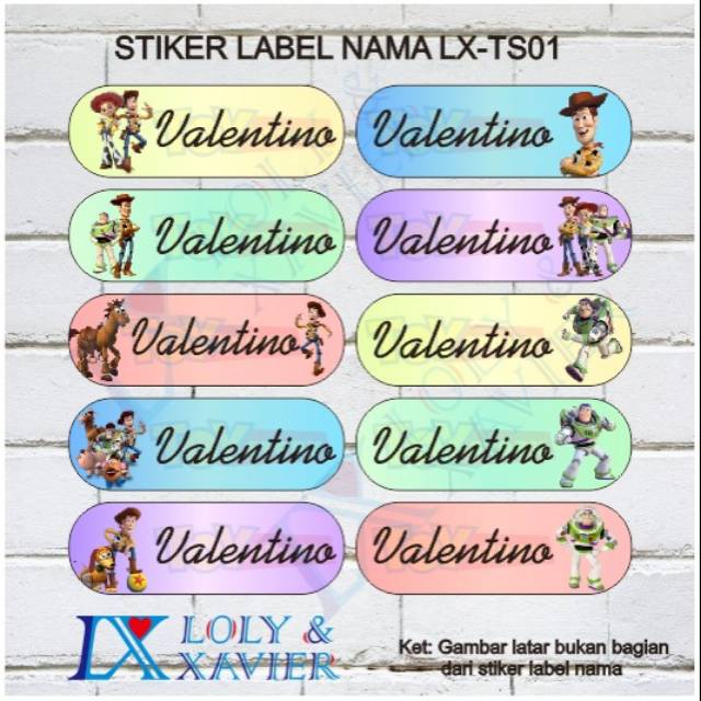 

Sticker nama anak waterproof Toy Story