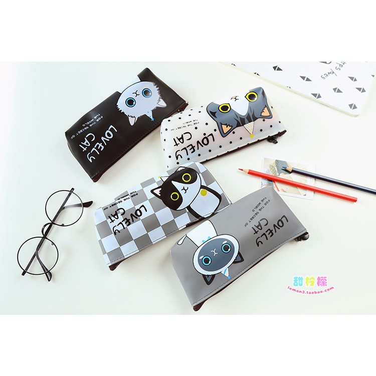 

Tempat Pensil Korea Model Kucing Bahan Kanvas / Korean Cat Canvas Pencil Case