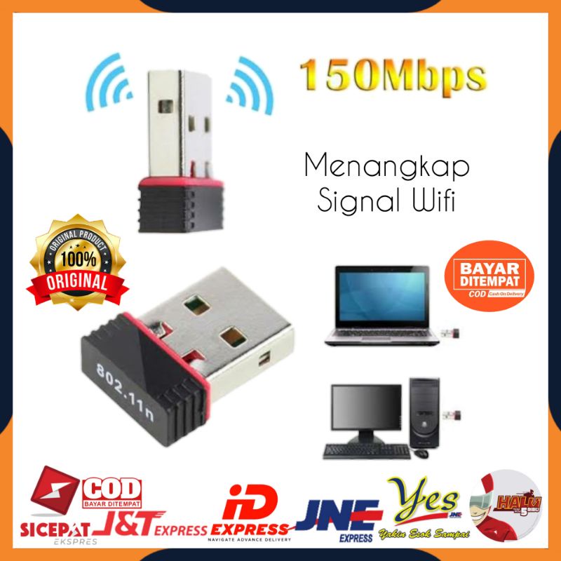 [COD] USB WiFi KOMPUTER WIRELESS ADAPTER NETWORK USB WIFI DONGEL ROUTER WIRELESS 150MBPS / KONEKTOR WIFI