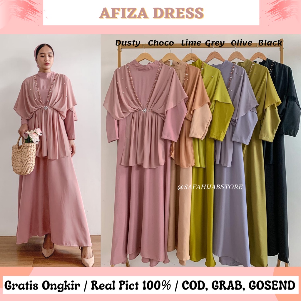 AFIZA DRESS / DRESS KONDANGAN / DRESS PESTA / SERAGAMAN / JUMBO SIZE