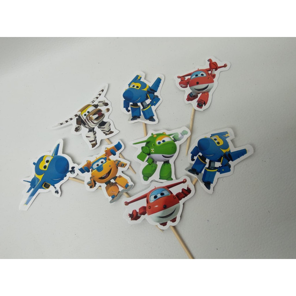 Cupcake Toppers Karakter Superwings / Hiasan Kue Karakter Superwings