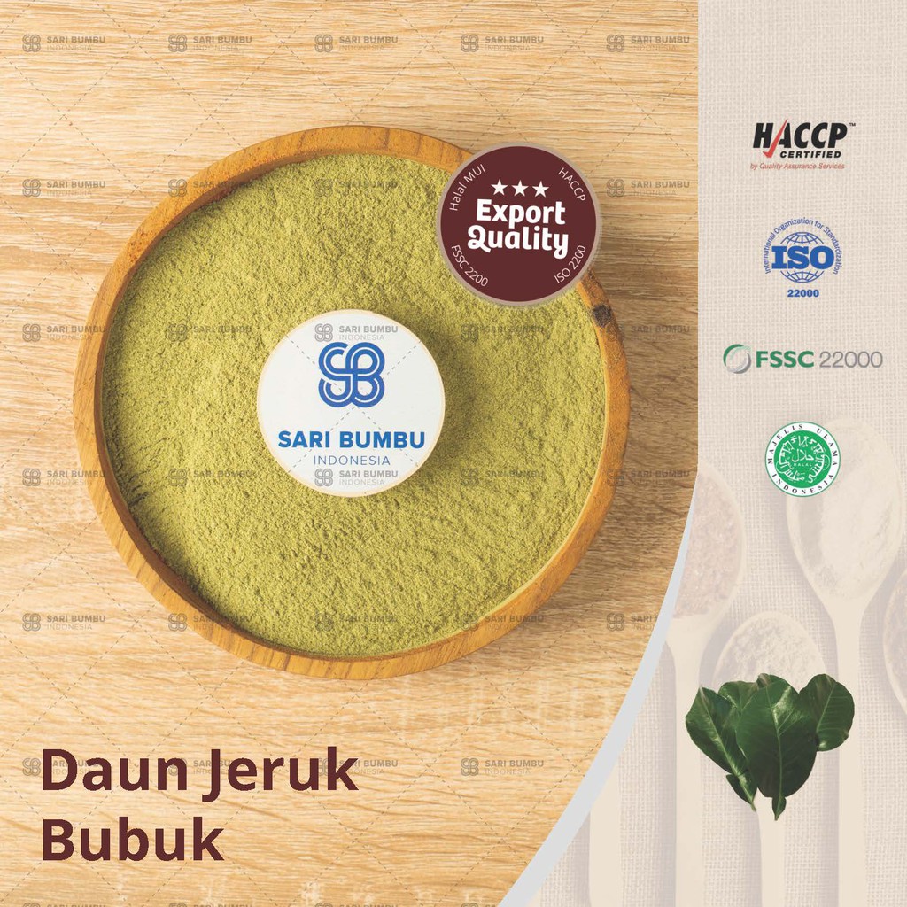 

Kaenomeefood-Daun jeruk bubuk premium 250 gr Export Quality Sebagai bumbu dapur halal mui