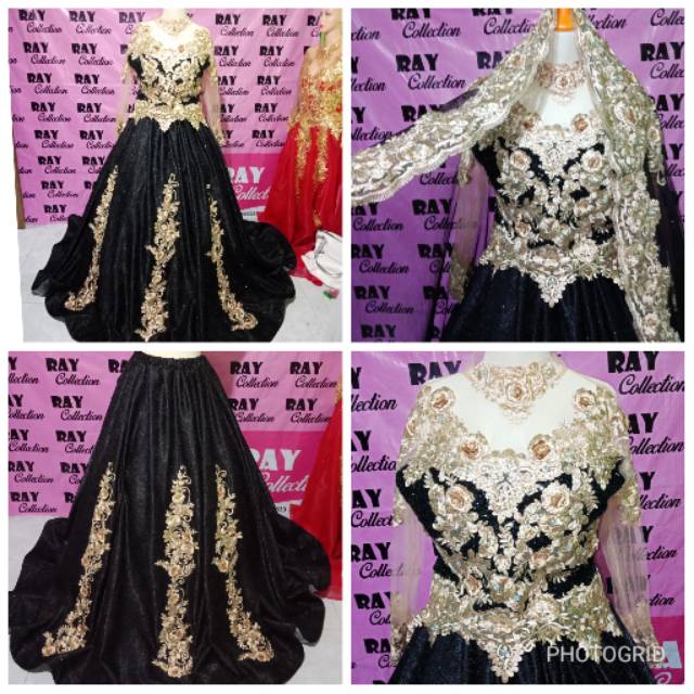 Gaun pengantin ( jaguard hitam gold )