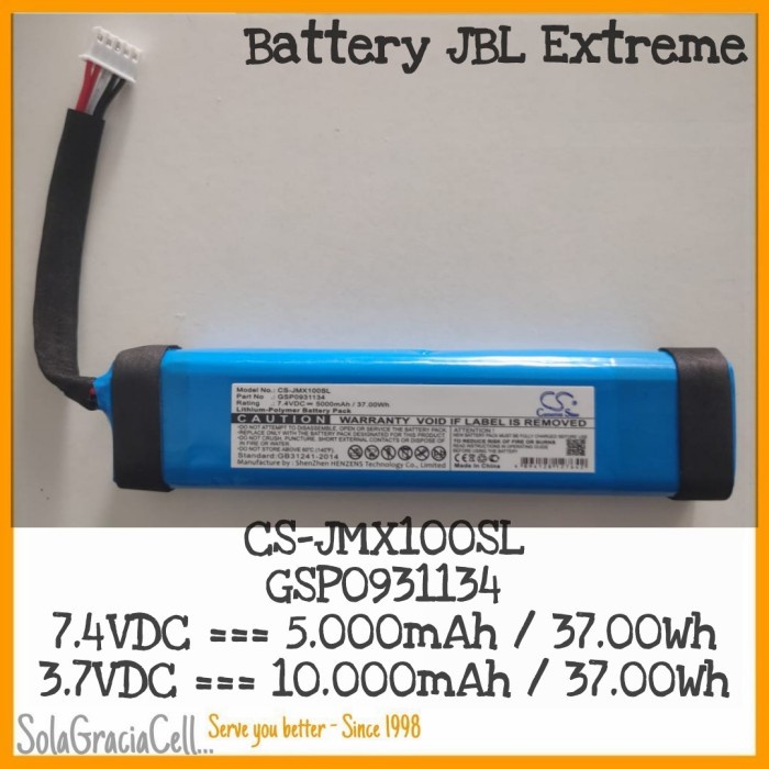 Speaker Jbl - Batre / Battery Bluetooth Speaker Jbl Extreme - Gsp0931134 - 7.4Vdc