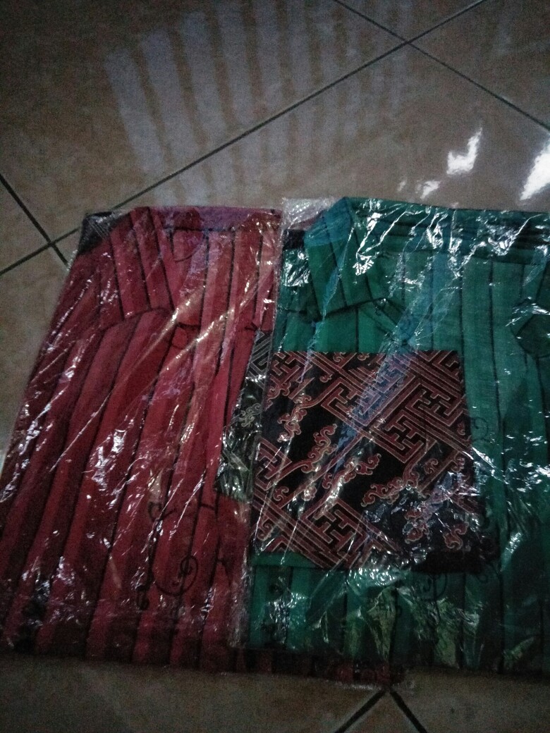 89 Bb Atasan Batik Wanita Lengan Panjang Model Kimono Pita U/ Muslimah & Hijaber Bahan Katun Strecth