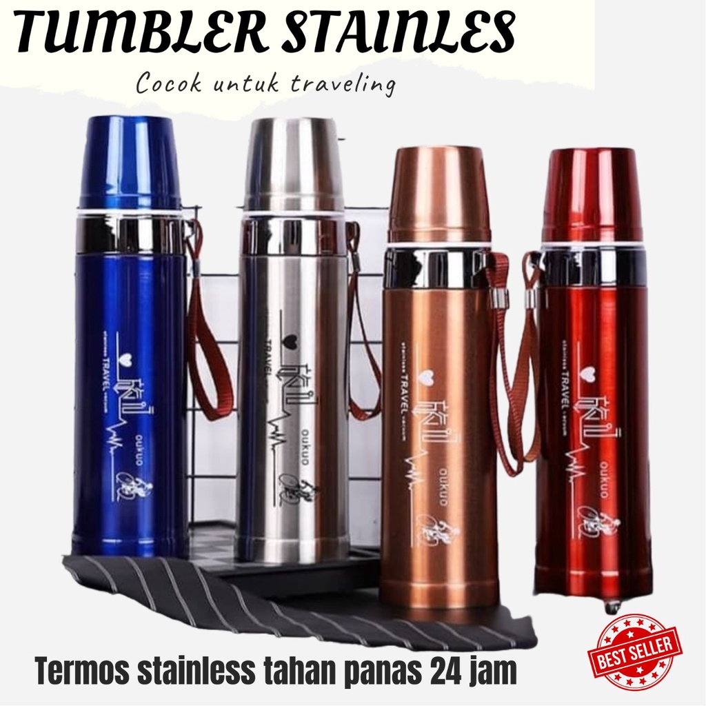 TERMOS AIR PANAS STAINLESS SPORT TRAVEL UKURAN BESAR TERMOS PANAS DAN DINGIN TAHAN  LAMA 750ML [GRATIS BUBBLE PACKING AMAN] TERMOS PURE HEALTHY HAPPY / TERMOS SPORTS 750ML