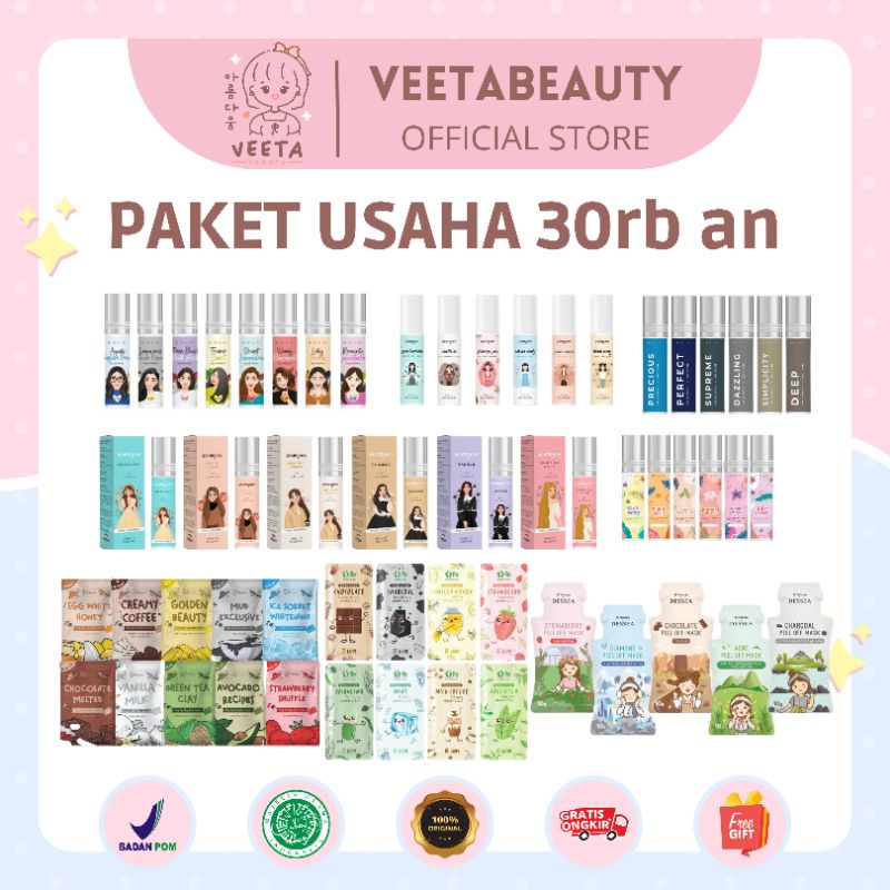 Paket Usaha Parfume Geamoore Kala Masker Lea Gloria Fleo Paket Hampers Murah Meriah