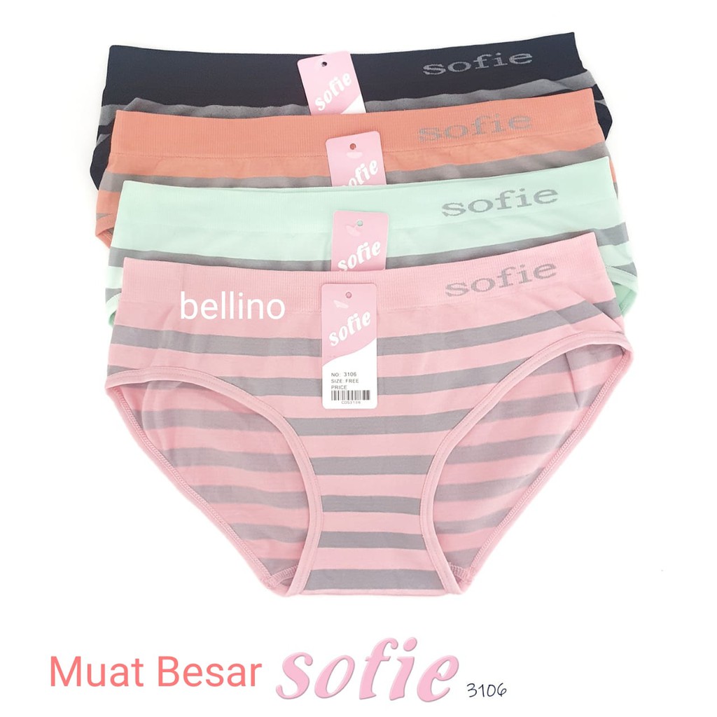 CD Celana  Dalam Wanita  Rajut  Lembut Sofie Strip Motif 