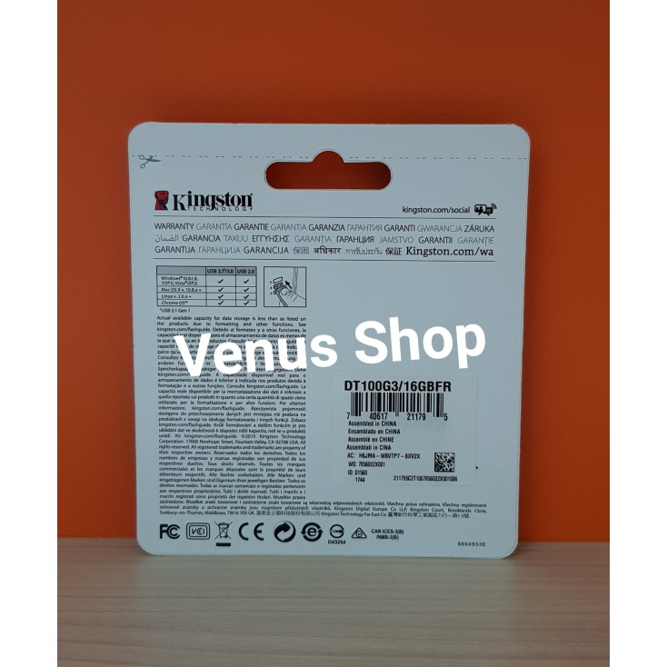 Sale KINGSTON FLASHDISK 16GB USB 3 0 DATATRAVELER DT100G3   DT100 G3