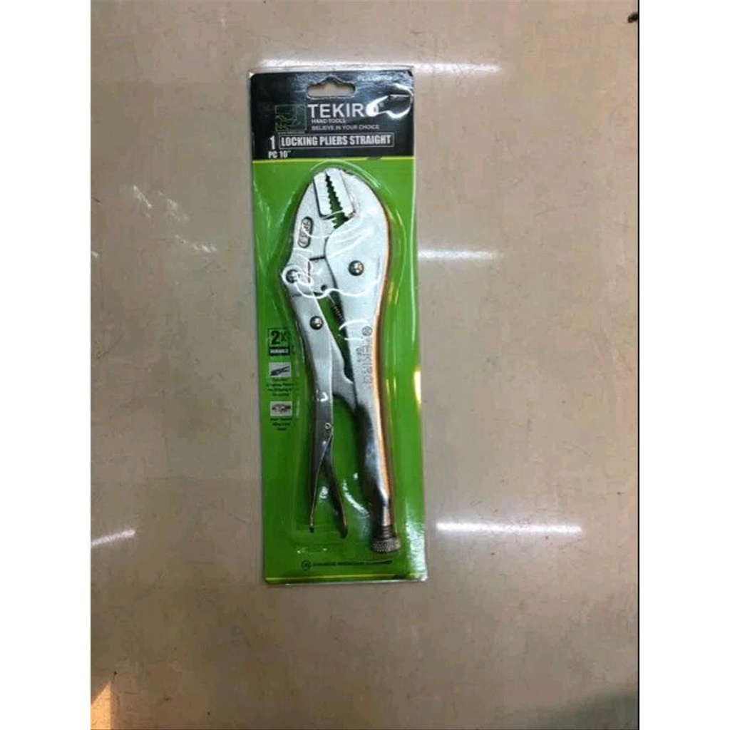 TEKIRO LOCKING PLIERS STRAIGHT 10 inch Tekiro TANG BUAYA LURUS 10 in PL-LG0768
