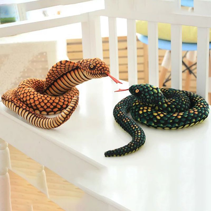 3.6FT Snake Plush Soft Cobra Cuddly Wild Safari Toy Slither Stuffed Doll Suprise