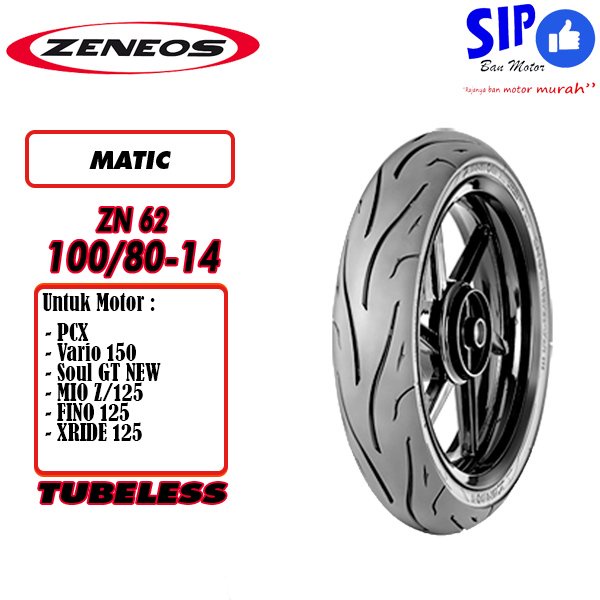 Ban motor matic Zeneos ZN62 100 80 14 tubeless