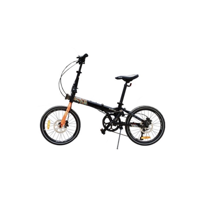 Khusus Exspedisi Sepeda Lipat Element Police Texas Bike To Work 20 inch folding bike bonus tas B2W 8S NEW kredit COD-Sosro Black