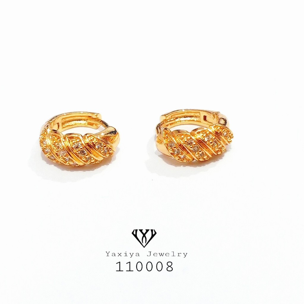 

Anting Wanita Permata Zircon Perhiasan Lapis Emas 18K Yaxiya Jewelry 155