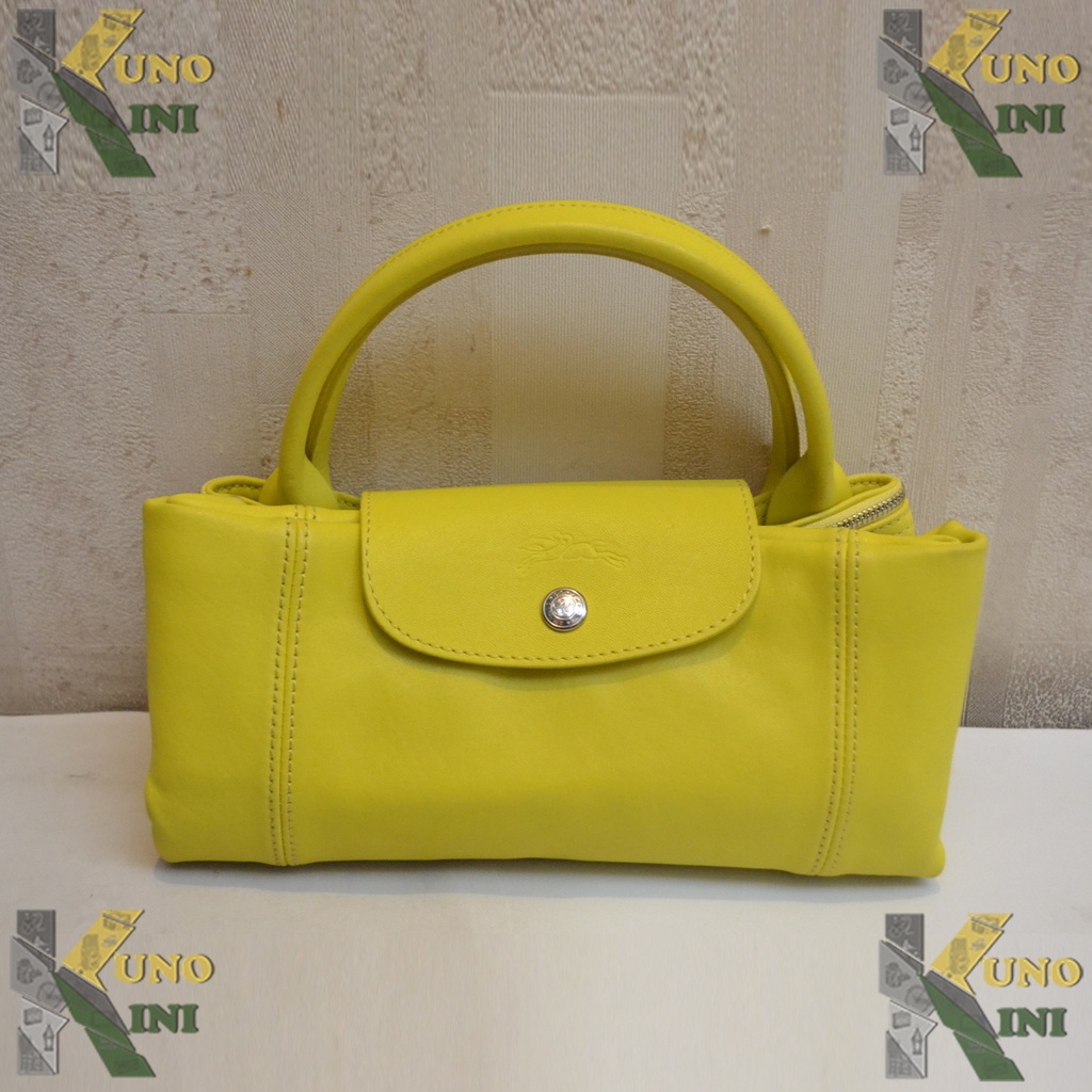 TAS KULIT LONGCHAMP KUNING (Original) - Preloved, from U.S.A