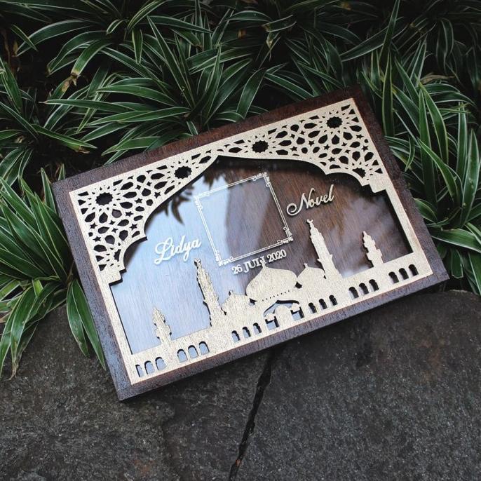 Frame Mahar Landscape 30x20 | Mahar Seserahan Rustic | Frame Mahar helloto99 Juara