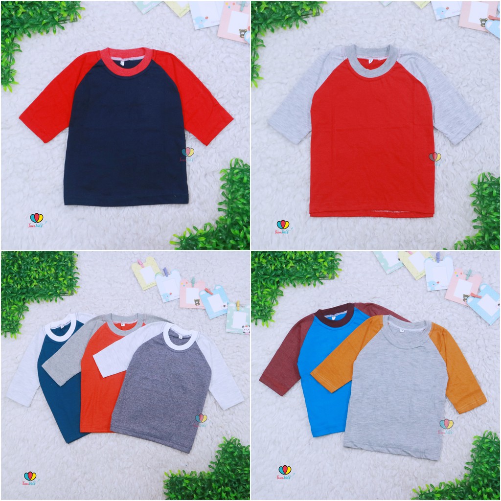 Kaos Reglan POLOS uk 1-3 Tahun / Baju Lengan Laki Perempuan Atasan Lengan Panjang Murah Polos Adem Babycinnamon