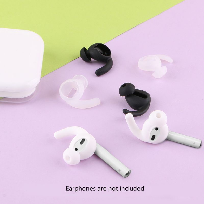 btsg 1Pair Silicone Earphone Case Cover Earbuds Eartip Ear Hook Cap for App-le iPhone