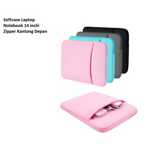 Ennwen SCL04 Softcase Laptop Notebook 14 inchi Zipper Kantong Depan
